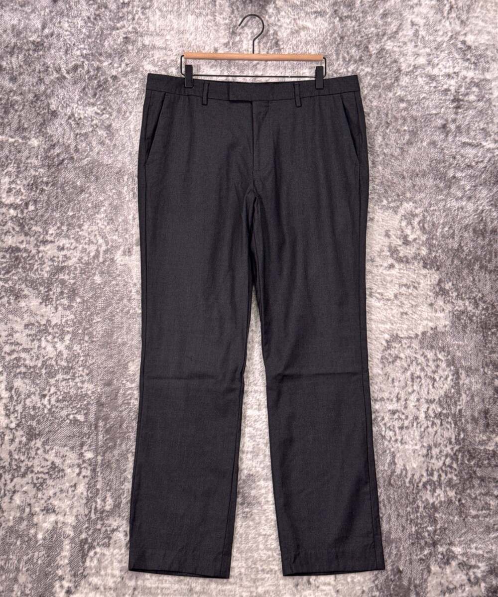 Bonobos Standard Fit Dress Pants 36 x 32 Mens Gray Reda Italian Wool Super 130s